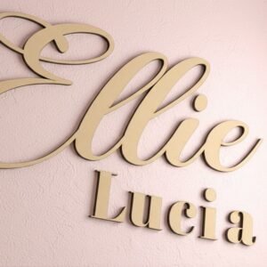 Custom Wood Nursery Name Sign - Personalized MDF Wood Name